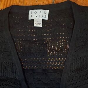 Joan Rivers Black Open-Knit Cardigan